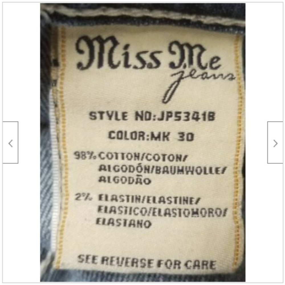 Miss Me Womens Jeans Sz 28 Low Rise B15 - Picture 8 of 9